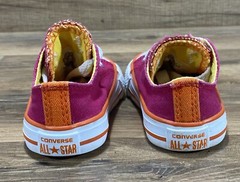 Converse Chuck Taylor All Star Double Tongue Raspberry Orange Boys Girls 4 EUC
