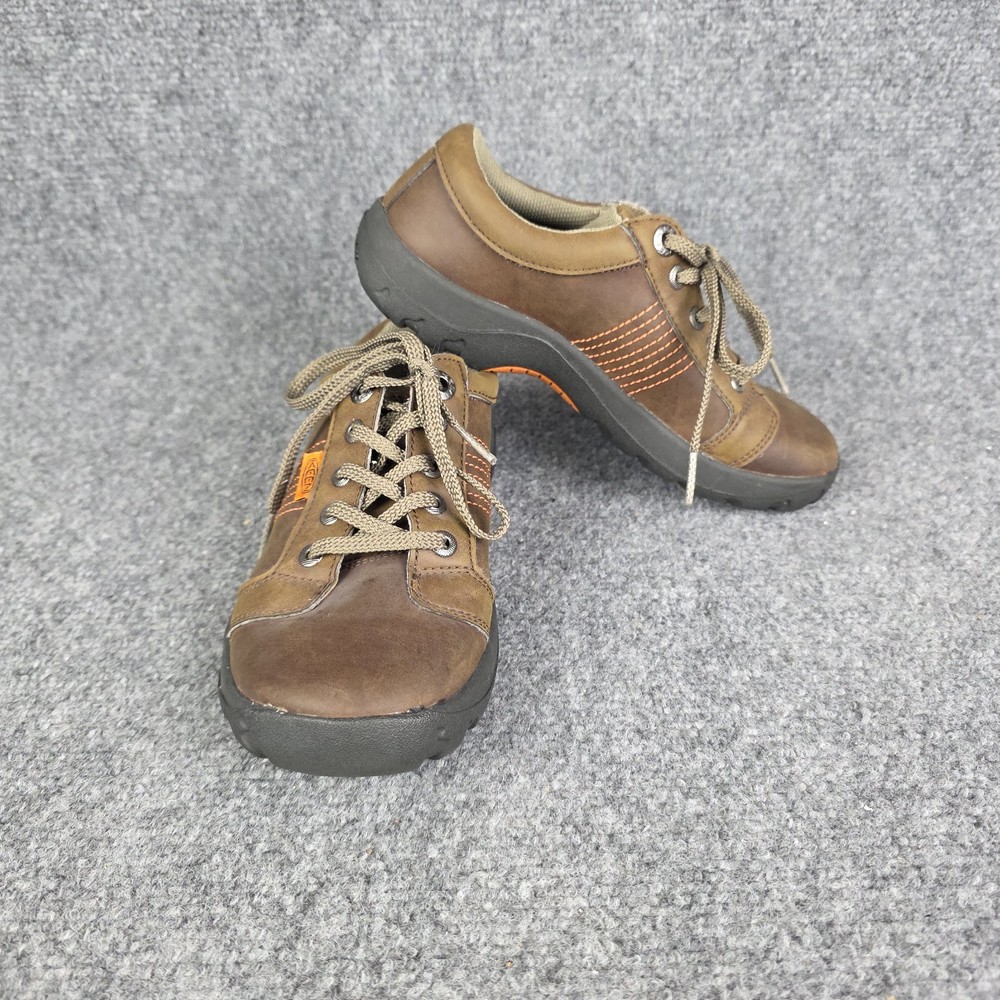 KEEN Youth Size 4 Brown Leather Comfort Walking Shoes Lace Up EU37 Outdoorr