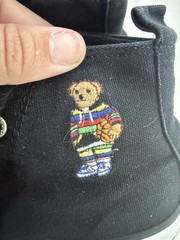 Polo Ralph Lauren Bear Embroidered High Top Canvas Lace Up Kid’s Shoes size 12