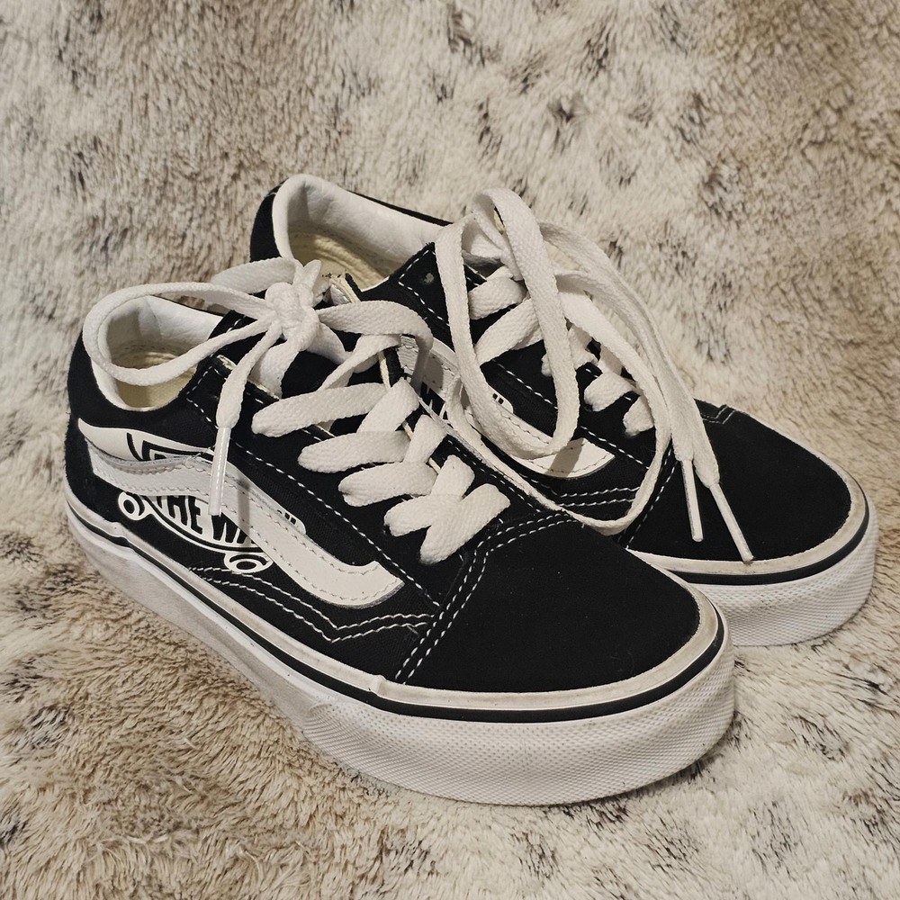 Vans Kids Old Skool Logo Print Black & White 12 NWOT
