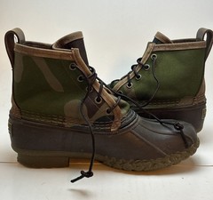 LL Bean Boots Camo Lace Up Unlined Hunting Duck Outdoor Kids Sz 4 Camouflage