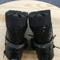 Mix No.6 Boots Youth 2 M Lil Carly Combat Booties Black Round Buckle Studded