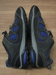 Merrell Non-Marking Sole Gray Leather Upper Blue Mesh Hiking Shoes ~Men’s US 7~