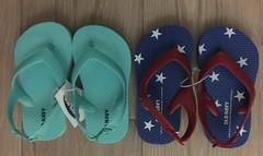 Old Navy Kids Flip Flops SIZE 6~MINT 2 Tone & Red/White Stars/Blue NWT