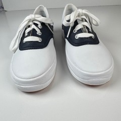 Keds School Days II Saddle Shoe Leather Sneakers Kids 1.5M Navy Blue White EUC