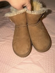 UGG Classic Mini Brown Suede Sheepskin Lined Pull-On Ankle Boots US 5