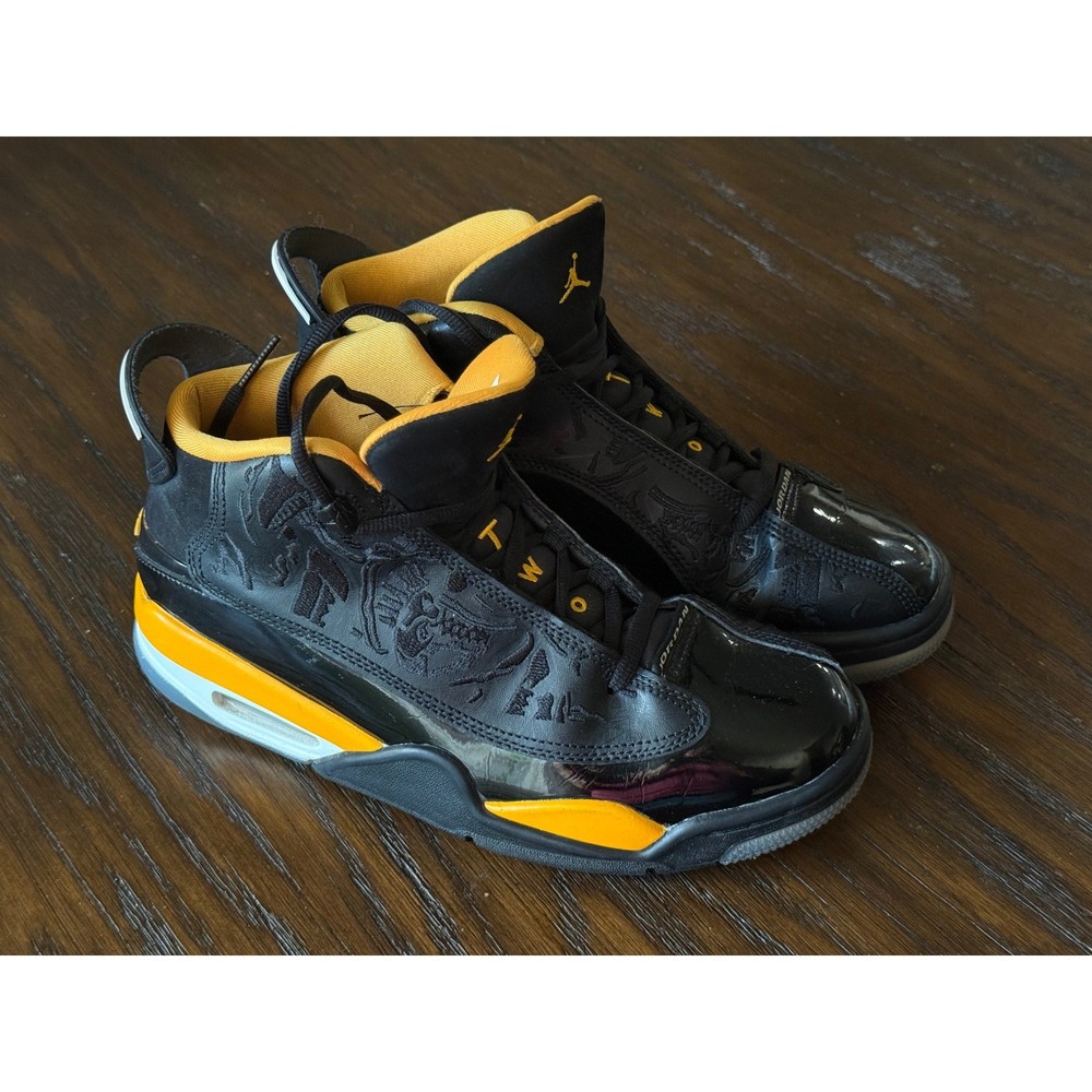Jordan Dub Zero Kids 6Y Black Taxi Yellow Excellent Laser Etched DV1360-017