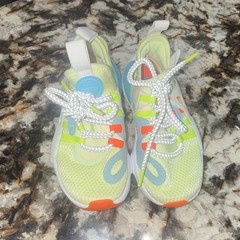 Nike Huarache E.D.G.E. Unisex Kids Athle Sneakers Yellow Blue Orange White 12.5C