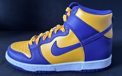 Nike Air Dunk High Court Purple Yellow „Lakers“ Size 6Y New Rare DZ4454