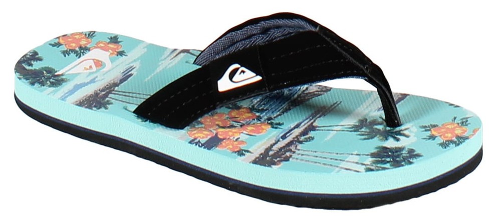 Quiksilver Boy’s Moncata Layback Sandal – Aqua / Black – New