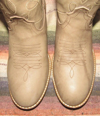 Kids‘ Vintage Unbranded Marbled Tan Leather Cowboy Boots 12.5 D NEW w/o Box