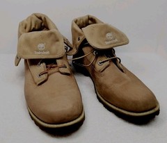 Timberland Roll Top Boots Leather Textile A13ST 3898 Tan Big Kids Girls Size 7