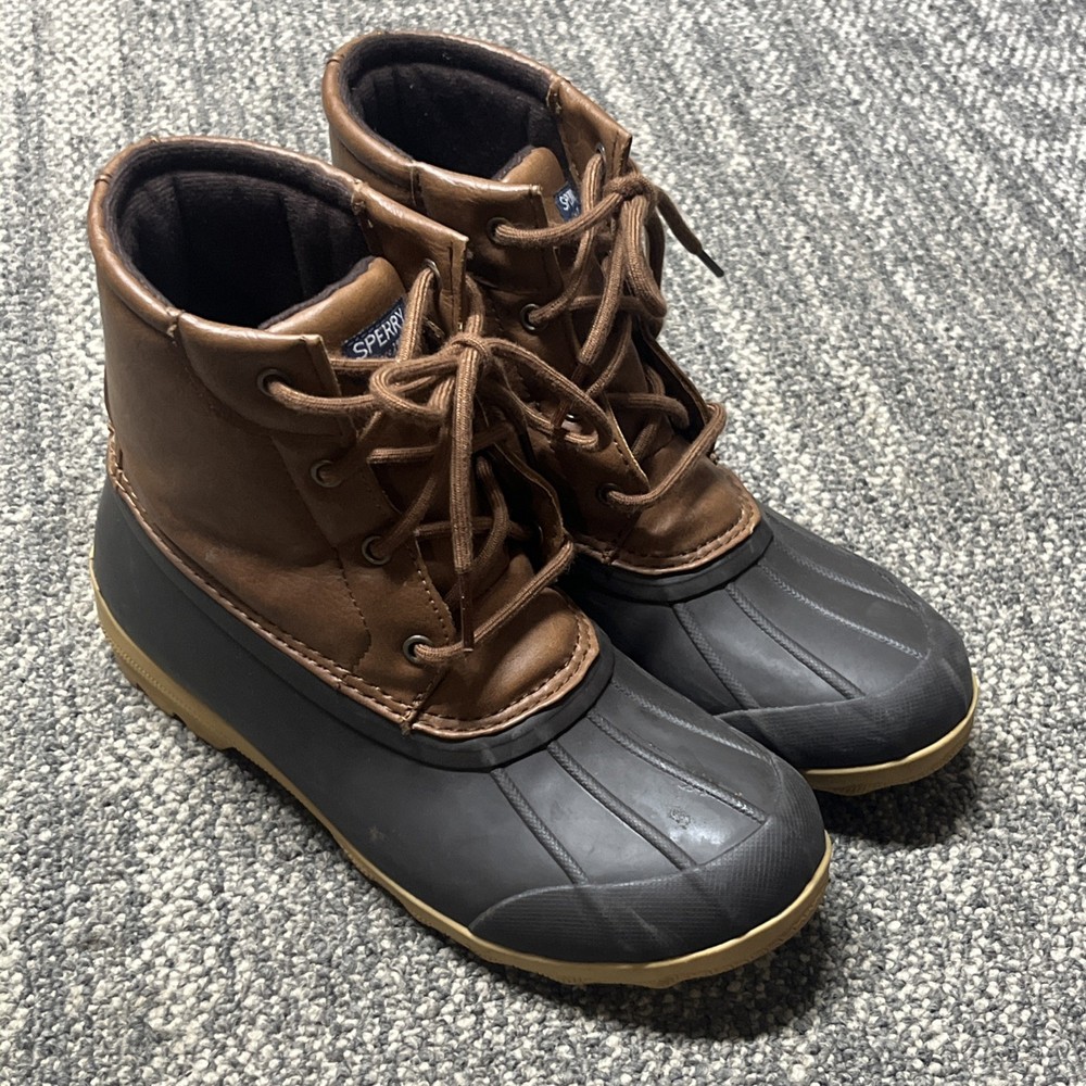 Sperry Top Sider Port Boot Size 4M US Waterproof Shoes Leather Rubber Brown Lace