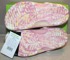 CROCS CLASSIC GLOW IN THE DARK MARBLED CLOGS DAYLILY MULTI YOUTH SZ JR 5 NEW