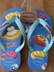 NWT Pokémon Havaianas Multicolored flip flops Pikachu Snorlax 31-32 2Y