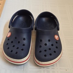 Crocs Crocband Kids Clogs Blue/Red/White Stripe US C10 Slip-On Strap