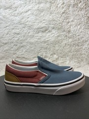 VANS Classic Slip-On 2-Tone, Size 1 Little Kids, Multi/True White NEW