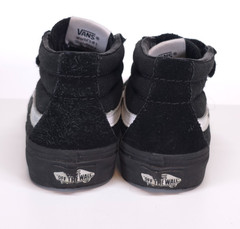 Vans Sk8-Mid V Black White Hook Loop Kids Sneakers US 13 Very Good