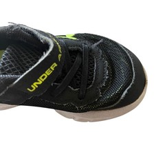 Under Armour Kids Assert 9 Black Lime Green Running Shoe Sneakers 7K 3024637-003