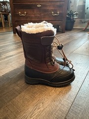 EDDIE BAUER Children Insulated Snow BOOTS SIZE 7M BROWN