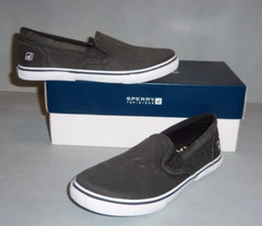 Sperry Top-Sider NEW Kids Youth Halyard Slip-On Washed Black NIB YB54685A