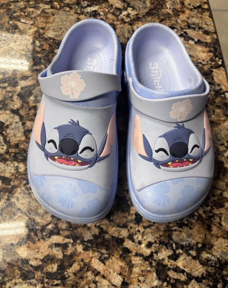 Ground Up Stitch Unisex Kids Light Blue Clog Flat Heel Shoes Size 2