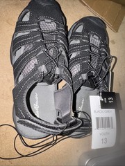 eddie bauer black & Gray sandals new size 13 Kids Youth Hiking Water Shoes – NEW