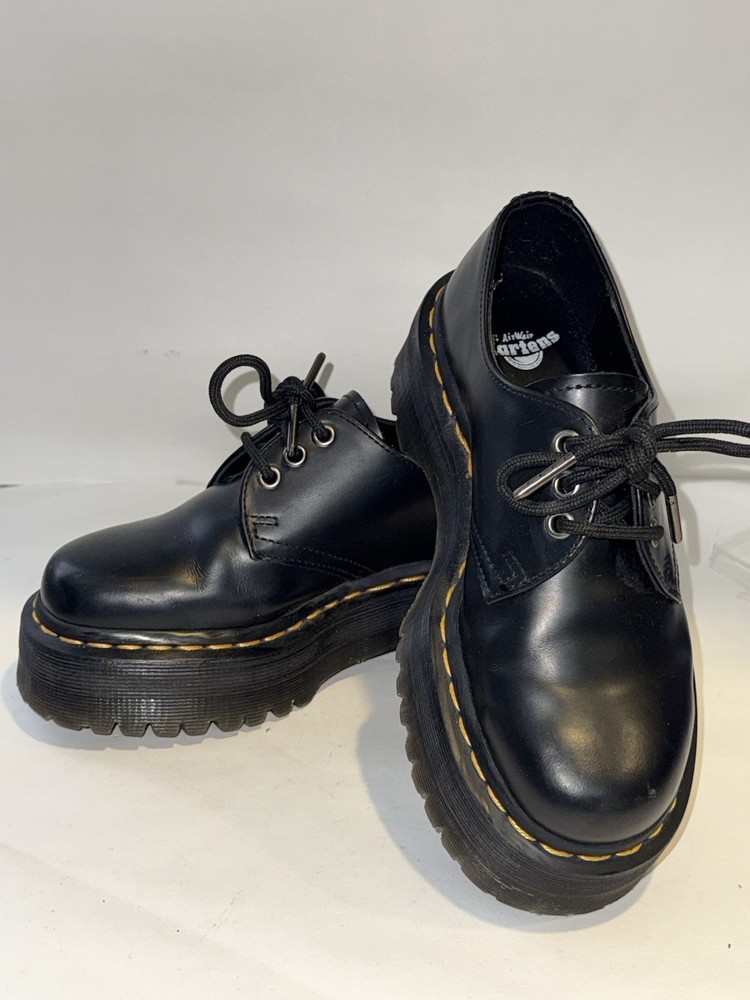 Dr. Martens 1461 Oxford Black Leather Shoes Kids Teen 4 Docs Derby Lace Up
