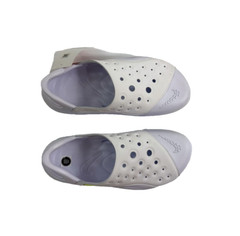 Nike Aqua Swoosh Sandals White Pure Platinum Volt Big Kids Size 4Y FV6363-100