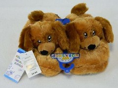 BUILD A BEAR Workshop Character Slippers -Chocolate Chunk Pup Size M 12/13