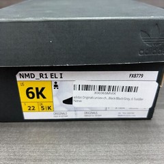 Adidas NMD R1 Triple Black Low Top Lace Up Shoes Toddlers Size 6K New FX8779