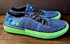 Under Armour Grade School Kickit2 Vg Sneakers Blue & Neon Green 1.5Y