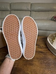 Vans Authentic Kids Size 3 Black White Skull Print Sneakers, Excellent Condition
