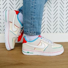 🤩Nike Air Force 1 LV8 GS Size 3.5Y Big Kids Shoes White/Red FQ8350-110 New
