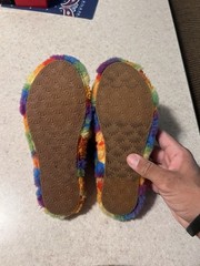 Size 4 – UGG Australia Fluff Yeah Slide Rainbow Stripe 1119840K-RSTR Kids Sandal