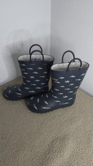 NEW Lone Cone Matte Blue Simple Sharks Kids 1 L Rain Boots