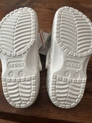 Crocs Classic Monsoon Glitter Star Kids Clog White Silver US 2 Synthetic