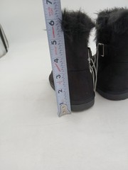 The Childrens Place Shearling Style Boots Toddler Size 9 Black Faux Suede Lined
