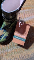 Lone Cone Kids Camo Waterproof Rain Boots Pull-On Rubber US 5 EU 22 UK 4