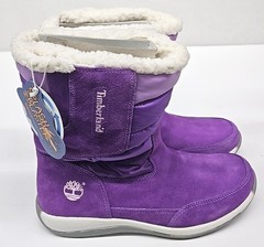 Timberland Pillow Boots PS Size 6 Pre School Winter Suede Nylon Warm Kids Shoes