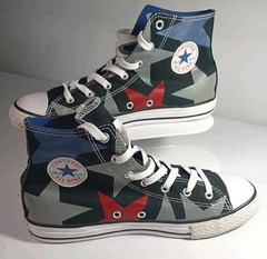 Converse Chuck Taylor All Star Hi top Americana Sneaker Red Blue Grey Stars 6 JR