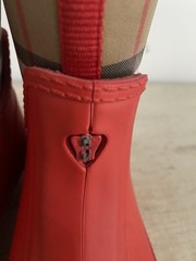 Burberry Big Kids Mini Flinton Check Waterproof Rain Boots RED Size 32 / US 1