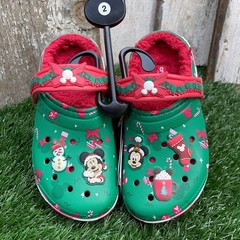 CROCS Mickey Mouse Christmas Holiday Lined Youth Clogs J2