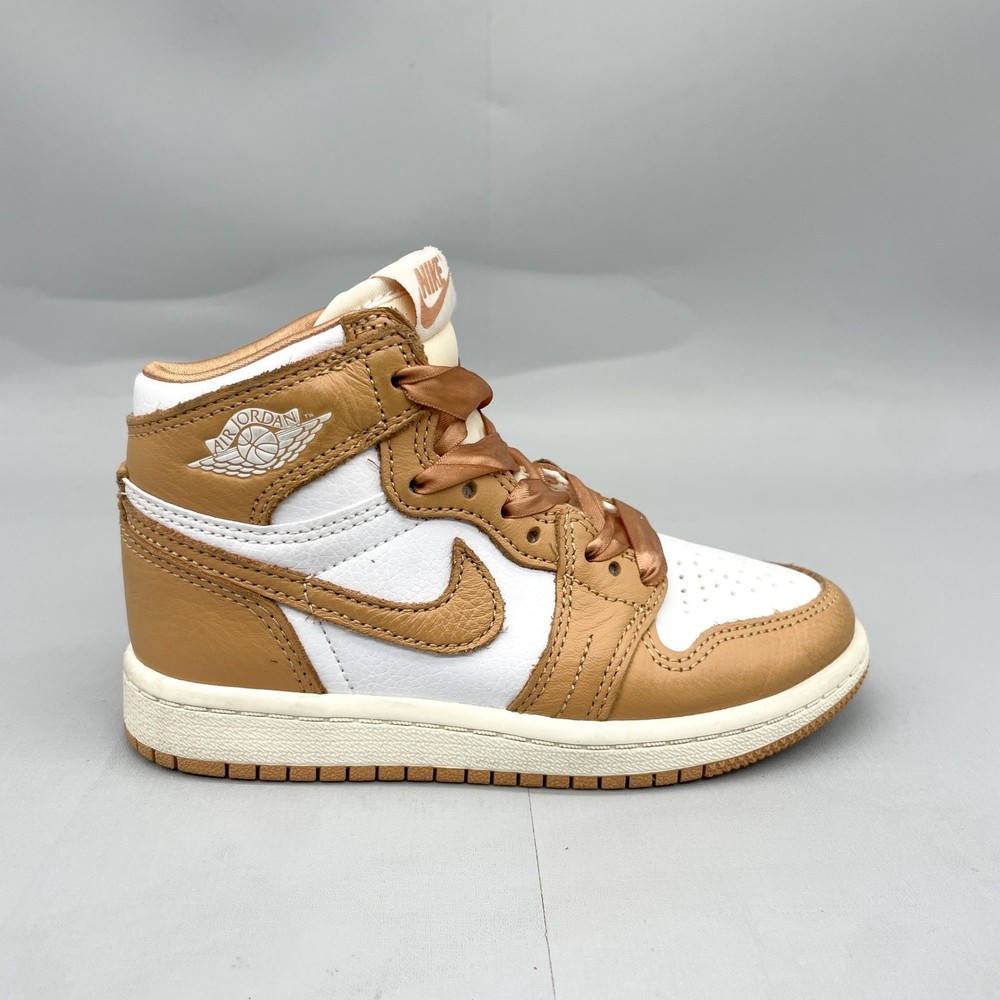 Nike Air Jordan 1 Retro High OG Praline Tan White Kids 11C FN6621201 Sneakers