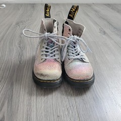 Dr Martens Boots Combat Kids Size 7 Rainbow Metallic Leather Pascal T Side Zip