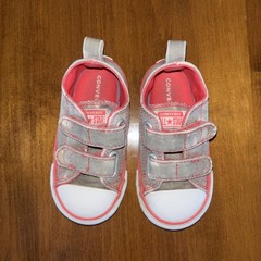 Converse All-Star Sneakers 764274F Double Tongue Grey Pink Youth Kids Sz 6