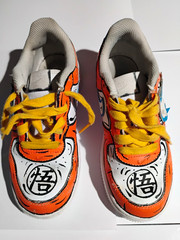 Nike Air Force 1 Custom Dragon Ball Goku Kids Youth Size 1Y Authentic Hand Paint