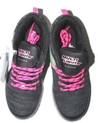 MultiLights Rechargeable Youth Black Pink Light-Up Sneakers Lace-Up Shoes 4M