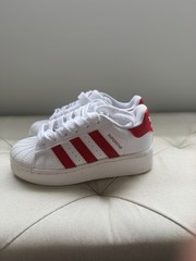adidas Superstar XLG C Unisex Kids White/Red Leather Sneakers US 12K IF8429