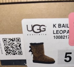 BRAND NEW UGG BAILEY BOW BROWN LEOPARD PRINT BIG KIDS SIZE 5 = 7 Women’s RARE